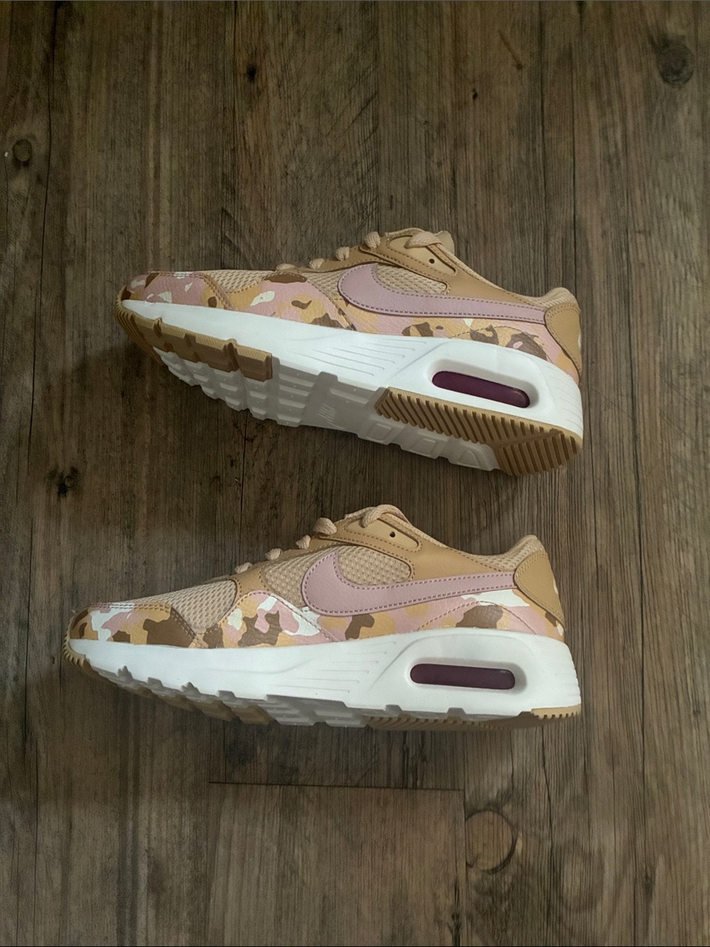 Nike Women’s Sneakers - Beige with Pink Accents - Picture 3 of 5